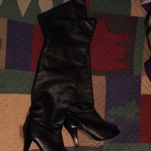 Black Leather Boots over the knee